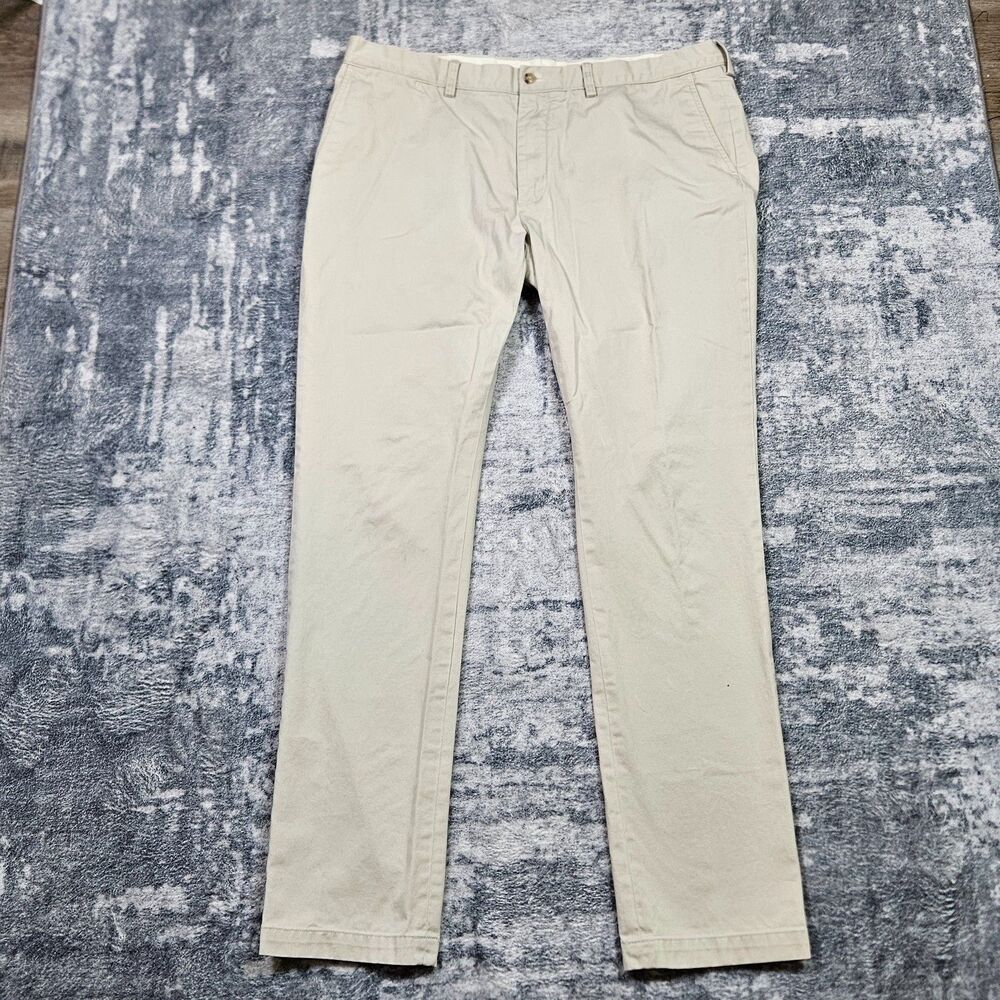 Polo Ralph Lauren The Polo Chino Pants Mens 38x34 Slim Fit Khaki Beige Cotton